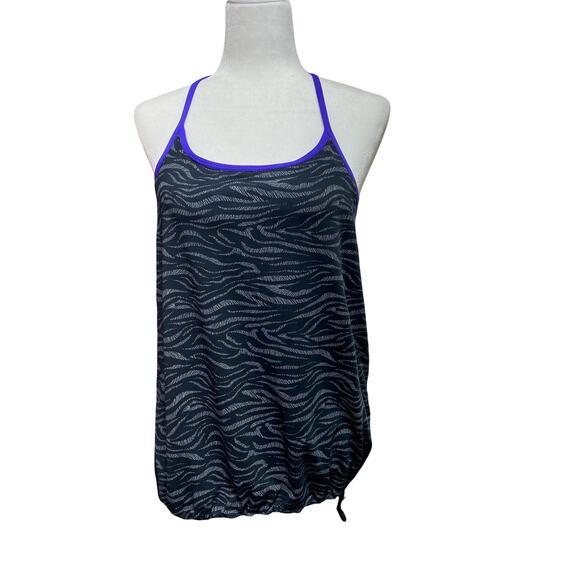 FABLETICS | sz S Women's Black/Purple Zebra/Solid Layer Bra Padded Norwalk Tank - Picture 1 of 5